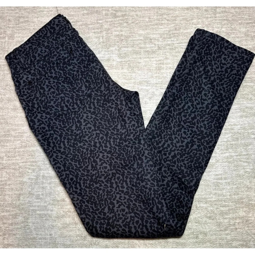 Max Azria jeans Gray Leopard Print Denim skinny Low Rise Miley Cyrus y2k 5 28”